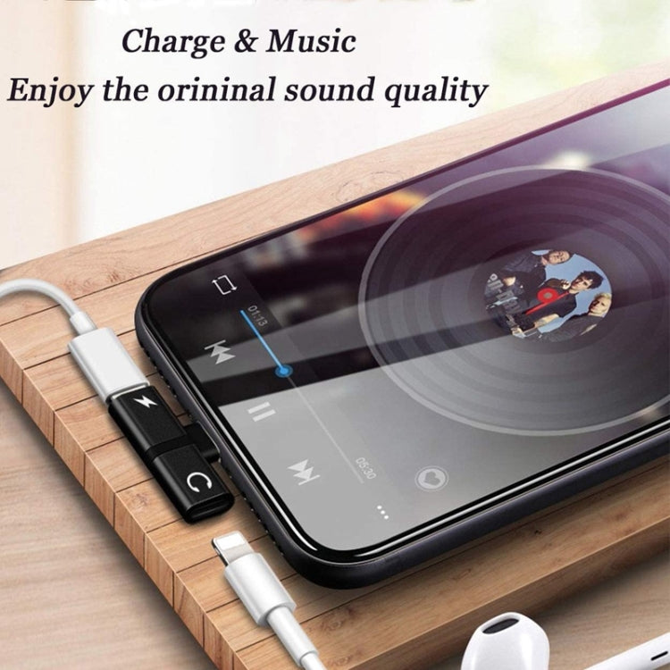 محول سماعة أذن Zs-18182 2 في 1 ذكر 8 دبوس إلى شحن 8 دبوس + أنثى صوت 8 دبوس، يدعم المكالمات والتحكم في الصوت، متوافق مع نظام IOS 13