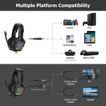 سماعة رأس ألعاب ONIKUMA K20 PS4 ستيريو مع ميكروفون/إضاءة LED لجهاز Xbox One/اللابتوب والتابلت
