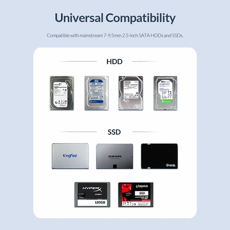 غلاف قرص صلب محمول ORICO 2526C3 بحجم 2.5 بوصة USB-C / Type-C