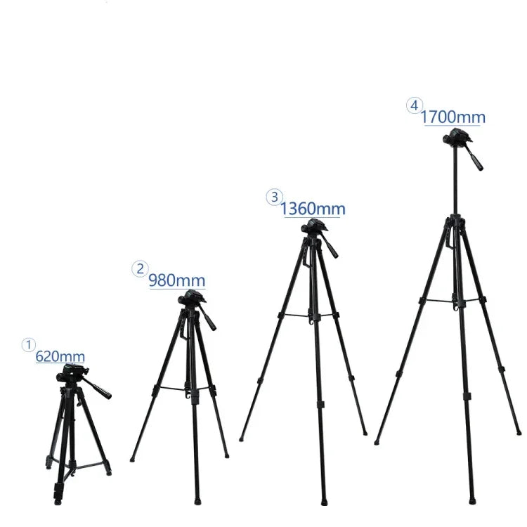 L-3600 حامل ثلاثي القوائم مباشر مع جيمبال تخميد ثلاثي الأبعاد لوحة تحرير سريعة قابلة للفصل تعديل الارتفاع 62-170 سم لكاميرا SLR ضوء مباشر بروجكتور (أسود)، L-3600