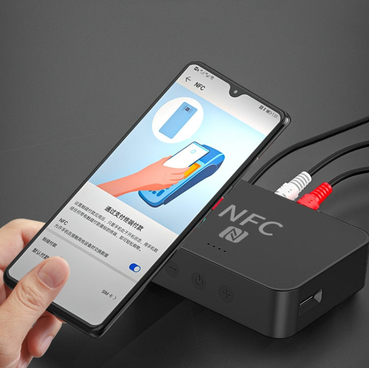 جهاز استقبال موسيقى مكتبي R6 NFC بلوتوث 5.0، يدعم بطاقة TF