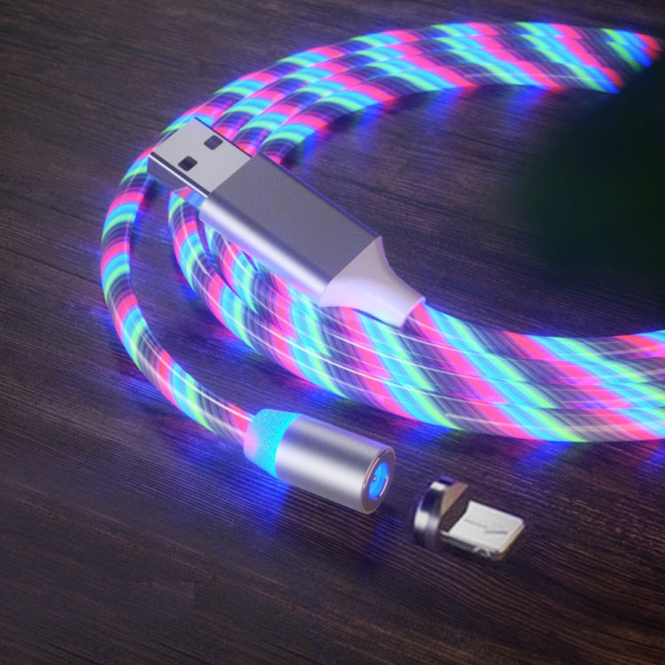 كابل شحن مغناطيسي USB إلى 8 دبابيس مع أضواء ملونة، الطول: 1m