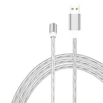 كابل شحن مغناطيسي USB إلى 8 دبابيس مع أضواء ملونة، الطول: 1m