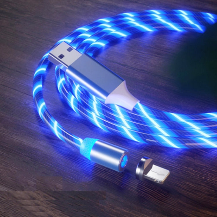 كابل شحن مغناطيسي USB إلى 8 دبابيس مع أضواء ملونة، الطول: 1m