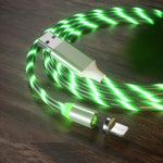 كابل شحن مغناطيسي USB إلى 8 دبابيس مع أضواء ملونة، الطول: 1m