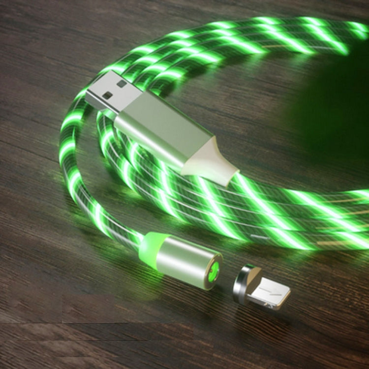 كابل شحن مغناطيسي USB إلى 8 دبابيس مع أضواء ملونة، الطول: 1m
