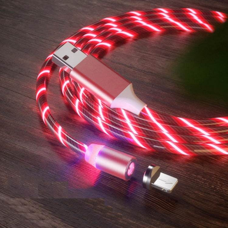 كابل شحن مغناطيسي USB إلى 8 دبابيس مع أضواء ملونة، الطول: 1m