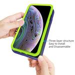For iPhone XR Wave Pattern 3 in 1 Silicone+PC Shockproof Protective Case