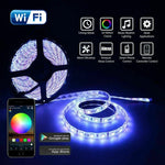 مجموعة شريط إضاءة LED RGB 5050 بطول 5 م مع واي فاي لمجموعة طاقة المنزل الذكي (غير مقاوم للماء)