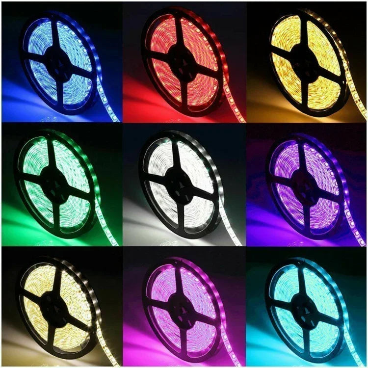 مجموعة شريط إضاءة LED RGB 5050 بطول 5 م مع واي فاي لمجموعة طاقة المنزل الذكي (غير مقاوم للماء)