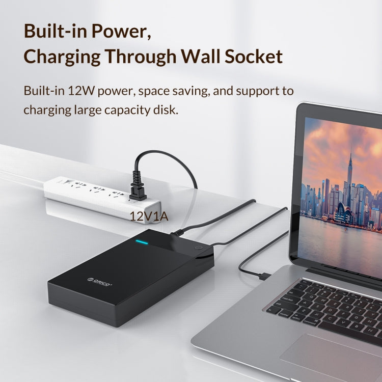 ORICO 3599U3 2.5 / 3.5-Inch Portable Hard-Drive Enclosure, EU Plug, EU Plug