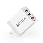 شاحن سريع عالمي SDC-30W بقوة 30 واط مع منفذ USB QC 3.0 + منفذي USB 2.0 بتيار 2.4 أمبير للهواتف المحمولة والأجهزة اللوحية وأجهزة الكمبيوتر، قابس الولايات المتحدة