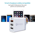 شاحن سريع عالمي SDC-30W بقوة 30 واط مع منفذ USB QC 3.0 + منفذي USB 2.0 بتيار 2.4 أمبير للهواتف المحمولة والأجهزة اللوحية وأجهزة الكمبيوتر، قابس الولايات المتحدة