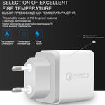 شاحن سريع عالمي SDC-30W بقوة 30 واط مع منفذ USB QC 3.0 + منفذي USB 2.0 بتيار 2.4 أمبير للهواتف المحمولة والأجهزة اللوحية وأجهزة الكمبيوتر، قابس الاتحاد الأوروبي