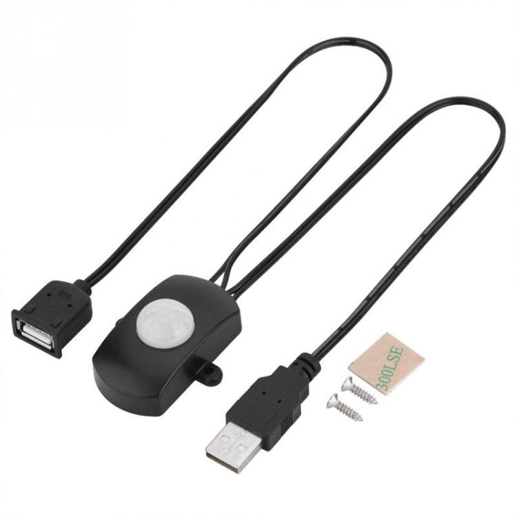مفتاح حساس حركة PIR بالأشعة تحت الحمراء لجسم الإنسان USB DC 5V/12V/24V لشريط إضاءة LED، أسود، أبيض