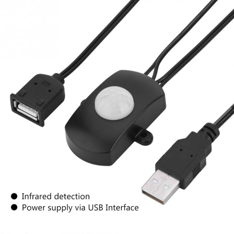 مفتاح حساس حركة PIR بالأشعة تحت الحمراء لجسم الإنسان USB DC 5V/12V/24V لشريط إضاءة LED، أسود، أبيض