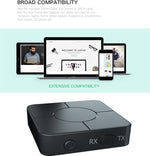 مستقبل ومرسل صوت بلوتوث KN326 5.0 محول بلوتوث 2 في 1 للمكالمات بدون استخدام اليدين