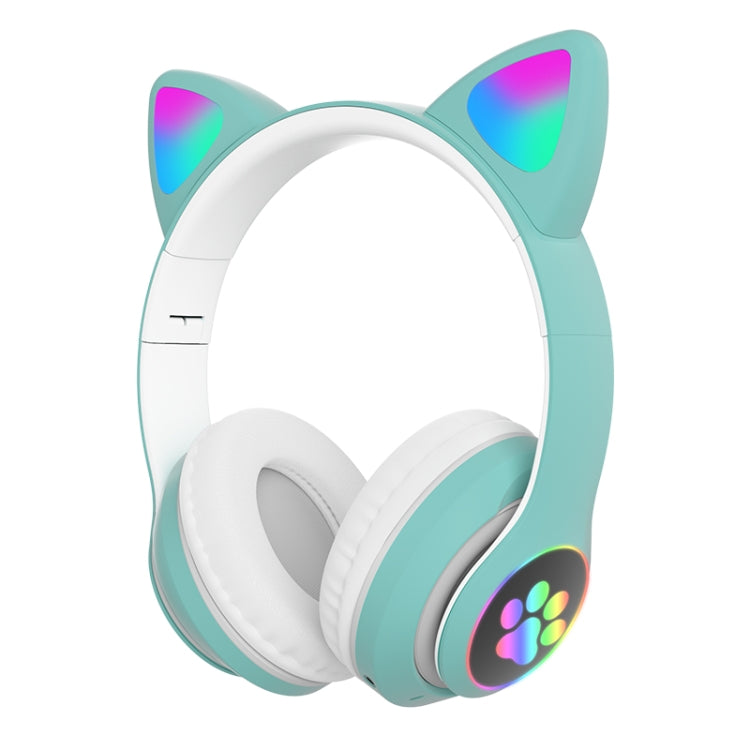 سماعات رأس TN-28 بلوتوث 5.0 بمقبس 3.5 مم اتصال مزدوج RGB بأذن قطة وباس ستيريو مع إلغاء الضوضاء تدعم بطاقة TF مع ميكروفون