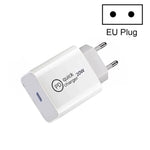 شاحن سفر SDC-20W PD بقدرة 20 واط بمنفذ USB-C / Type-C واحد، قابس الاتحاد الأوروبي، قابس الولايات المتحدة، قابس المملكة المتحدة