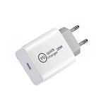 شاحن سفر SDC-20W PD بقدرة 20 واط بمنفذ USB-C / Type-C واحد، قابس الاتحاد الأوروبي، قابس الولايات المتحدة، قابس المملكة المتحدة