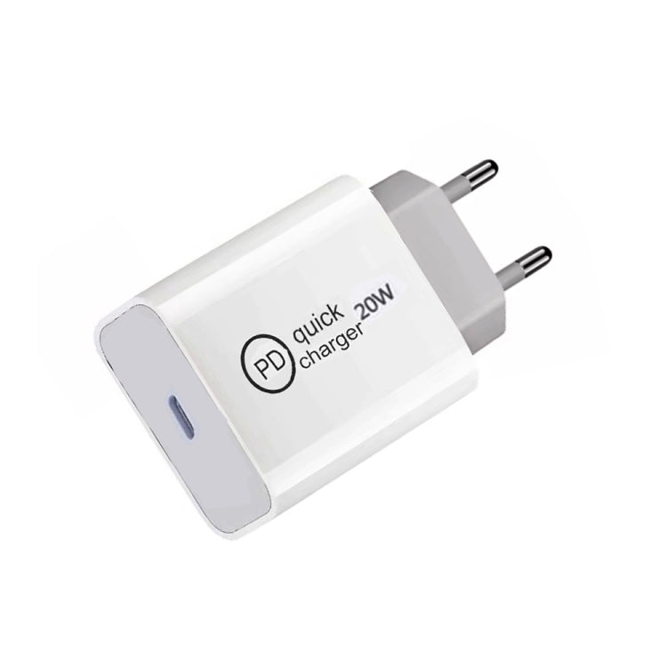 شاحن سفر SDC-20W PD بقدرة 20 واط بمنفذ USB-C / Type-C واحد، قابس الاتحاد الأوروبي، قابس الولايات المتحدة، قابس المملكة المتحدة
