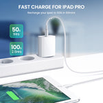 شاحن سفر 2 في 1 SDC-20W PD 20W USB-C / Type-C + مجموعة كابل بيانات شحن سريع 3A PD3.0 USB-C / Type-C إلى 8 دبوس، طول الكابل: 1م، قابس أمريكي، قابس أوروبي، قابس بريطاني