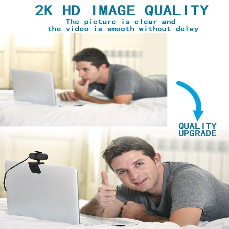كاميرا ويب B1 بدقة 4 ملايين بكسل بدقة 2K HD 1080P مع دوران 360 درجة مع ميكروفون وحامل ثلاثي القوائم