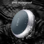 مكبر صوت بلوتوث محمول معدني صغير EWA A110 مقاوم للماء بمعيار IPX5 يدعم صوت 3.5 مم وبطاقة TF بسعة 32 جيجابايت والمكالمات
