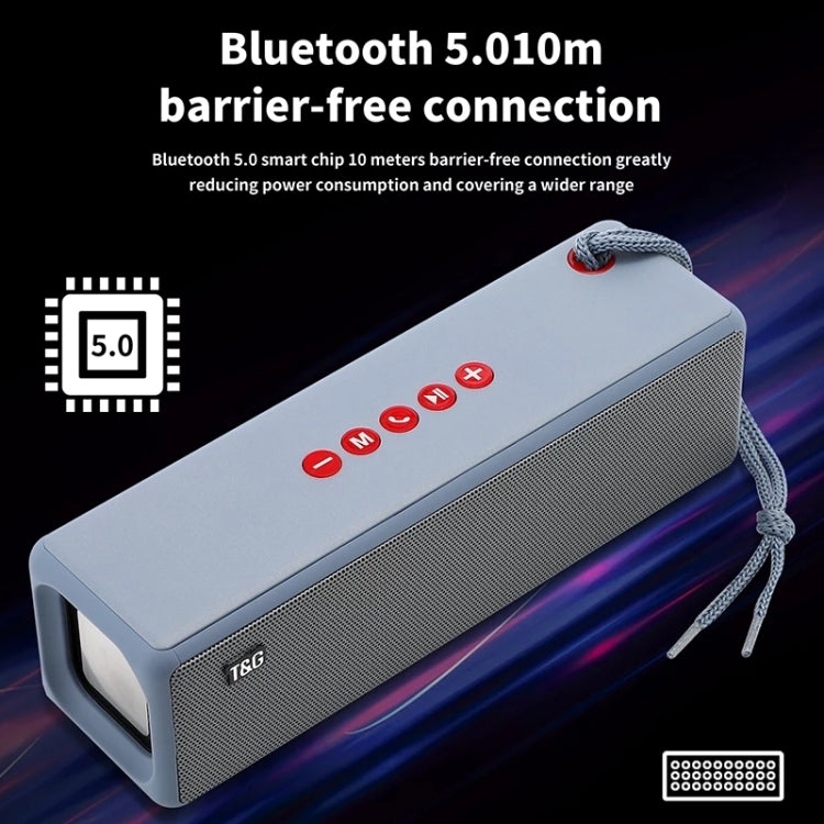 مكبر صوت بلوتوث T&G TG271 TWS مع مضخم صوت وحبل مضفر، يدعم USB/AUX/بطاقة TF/راديو FM
