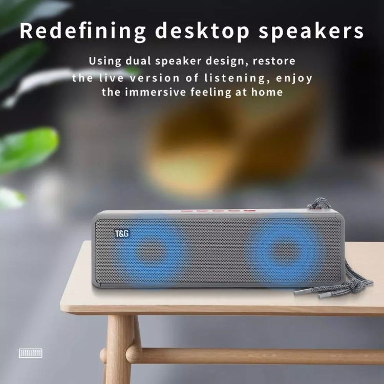 مكبر صوت بلوتوث T&G TG271 TWS مع مضخم صوت وحبل مضفر، يدعم USB/AUX/بطاقة TF/راديو FM