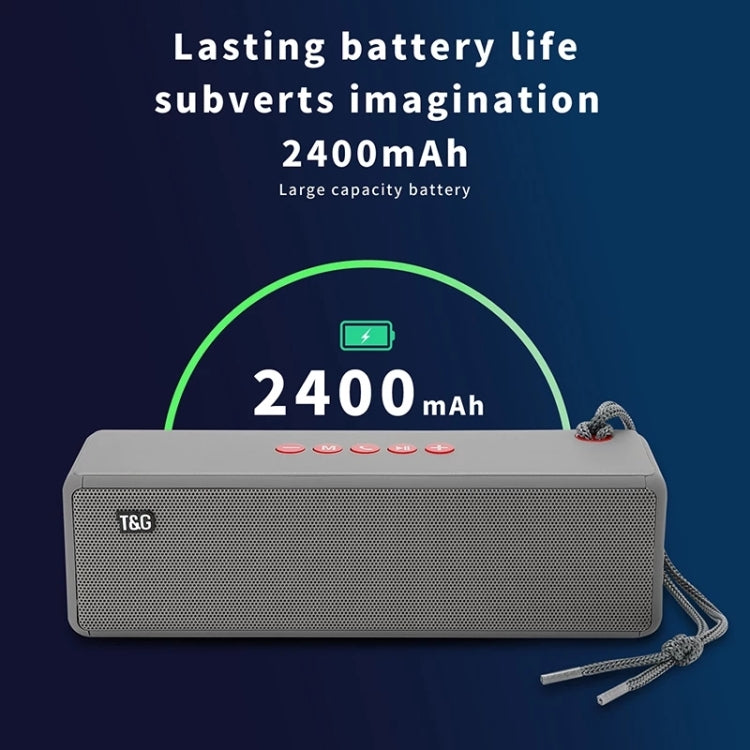 مكبر صوت بلوتوث T&G TG271 TWS مع مضخم صوت وحبل مضفر، يدعم USB/AUX/بطاقة TF/راديو FM