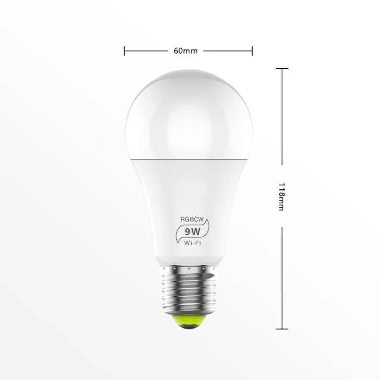 لمبة ذكية LED 9W E27 RGBCW واي فاي، إضاءة ذكية لاسلكية لأتمتة المنزل، 220V