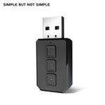 محول صوت USB بلوتوث RT02 يستقبل ويرسل 2 في 1 بلوتوث 5.0 للمكالمات بدون استخدام اليدين ومستقبل بلوتوث للسيارة