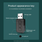 محول صوت USB بلوتوث RT02 يستقبل ويرسل 2 في 1 بلوتوث 5.0 للمكالمات بدون استخدام اليدين ومستقبل بلوتوث للسيارة