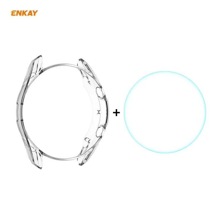 مجموعة 2 في 1 من غطاء TPU شفاف ناعم + واقي شاشة زجاجي مقسى ENKAY Hat-Prince 0.2مم 9H 2.15D بحواف منحنية، لسامسونج جالاكسي ووتش 3 45مم