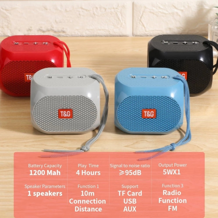 مكبر صوت بلوتوث T&G TG196 TWS مع مضخم صوت وحبل مضفر، يدعم USB/AUX/بطاقة TF/راديو FM