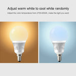 FUT013 لمبة LED 5W E14 RGB + CCT، AC100~240V، واي فاي 2.4G، تحكم عن بعد، إضاءة LED قابلة للتعتيم