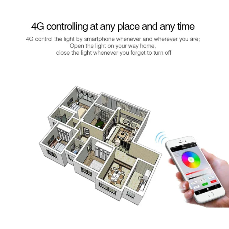 FUT012 لمبة LED 9W E27 RGB + CCT، 100V-240V، لون كامل، تحكم عن بعد، لمبة ذكية واي فاي 2.4G لاسلكية