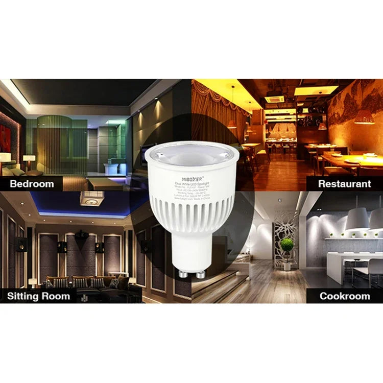 مصباح LED FUT107 GU10 6 واط أبيض مزدوج CCT كشاف لغرفة النوم وغرفة المعيشة