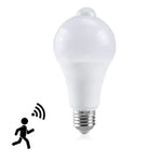 مصباح LED مقاوم للماء مع حساس حركة، حساس بالأشعة تحت الحمراء، لمبة LED E27 ضوء أبيض