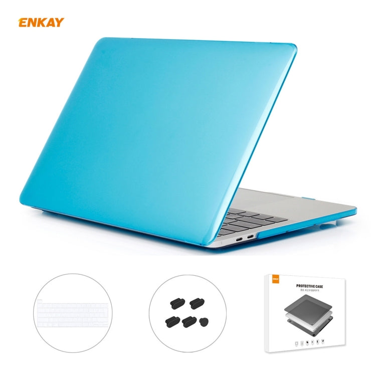 مجموعة ENKAY 3 في 1: غطاء حماية شفاف للابتوب + فيلم لوحة مفاتيح TPU نسخة الاتحاد الأوروبي + مجموعة سدادات مضادة للغبار لماك بوك برو 13.3 بوصة A2251 & A2289 & A2338 (مع شريط اللمس)، لماك بوك برو 13.3 بوصة A2251 (مع شريط اللمس)