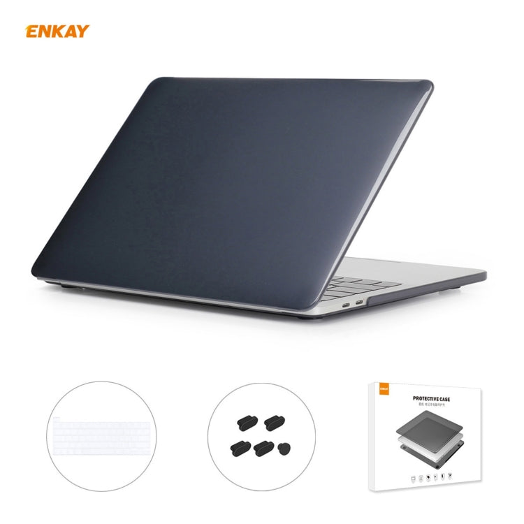 مجموعة ENKAY 3 في 1: غطاء حماية شفاف للابتوب + فيلم لوحة مفاتيح TPU نسخة الاتحاد الأوروبي + مجموعة سدادات مضادة للغبار لماك بوك برو 16 بوصة A2141 (مع شريط اللمس)، لماك بوك برو 16 بوصة A2141 (مع شريط اللمس)