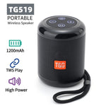 مكبر صوت بلوتوث محمول T&G TG519 TWS HiFi مع مضخم صوت، مكبر صوت عمودي لاسلكي خارجي يدعم بطاقة TF / راديو FM / AUX 3.5 مم / قرص U / مكالمات بدون استخدام اليدين