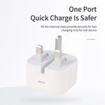 شاحن سفر قابل للطي A234 بقوة 20 واط PD 3.0 بمنفذ Type-C / USB-C، قابس بريطاني، 20 واط