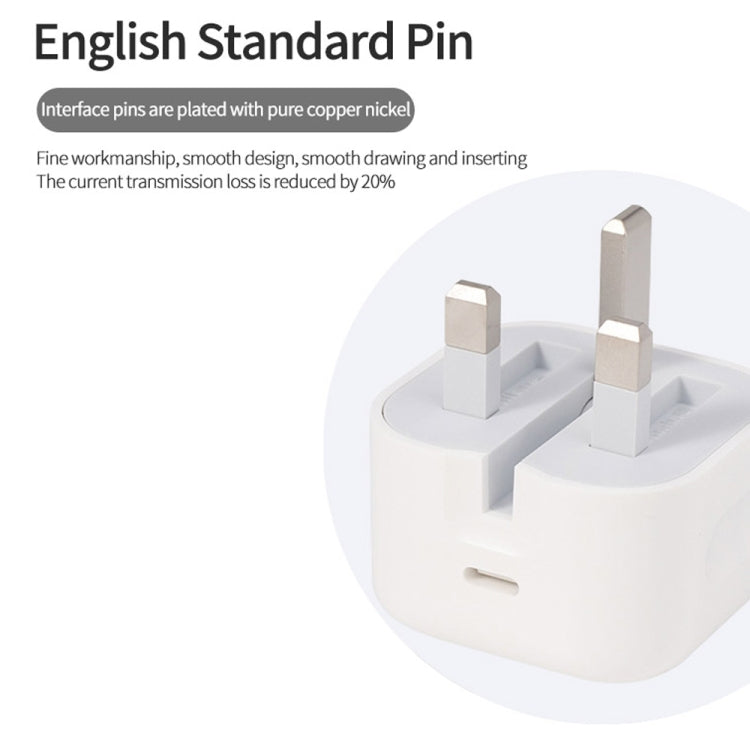 شاحن سفر قابل للطي A234 بقوة 20 واط PD 3.0 بمنفذ Type-C / USB-C، قابس بريطاني، 20 واط