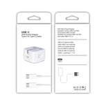 شاحن سفر قابل للطي A2344 20 واط PD 3.0 Type-C / USB-C + مجموعة كابل بيانات شحن سريع USB-C / Type-C إلى Type-C، قابس المملكة المتحدة، الطول: 2م، 20 واط Type-C الطول: 2م