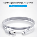 XJ-51 كابل شحن سريع USB 3A إلى 8 دبابيس لسلسلة iPhone 12، الطول: 1م، 1م