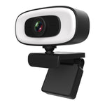 كاميرا ويب C10 بدقة 2K HD بدون تشويه، دوران 360 درجة، إضاءة ثلاثية السرعات، USB بدون تعريف، ميكروفون مدمج بصوت أوضح
