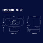 كاميرا ويب C10 بدقة 2K HD بدون تشويه، دوران 360 درجة، إضاءة ثلاثية السرعات، USB بدون تعريف، ميكروفون مدمج بصوت أوضح