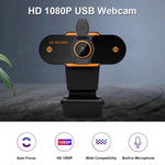 كاميرا ويب سطح مكتب USB 2.0 بدقة 1080P HD مع ميكروفون، طول الكابل: حوالي 1.3م، عادية، مع حامل ثلاثي القوائم، مضادة للتجسس